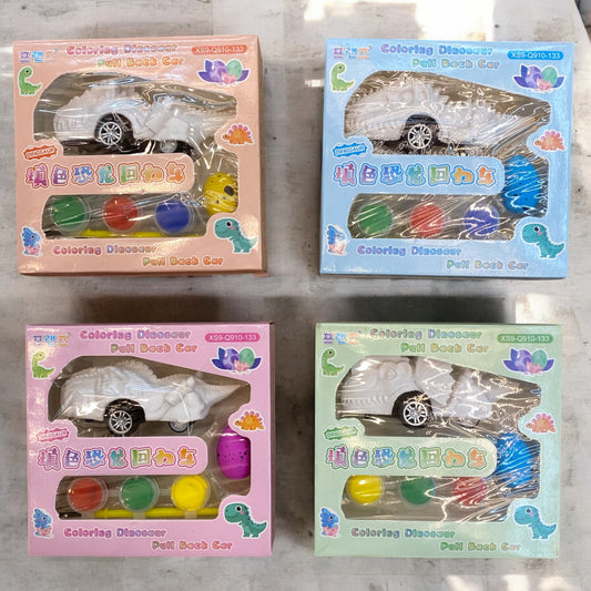 Colouring dino & pull back car